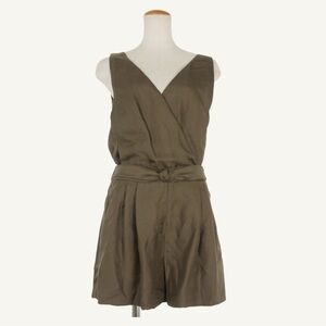 3.1 Phillip Lim Sleeveless Wrap Front Jumpsuit Romper Olive Silk Size 2